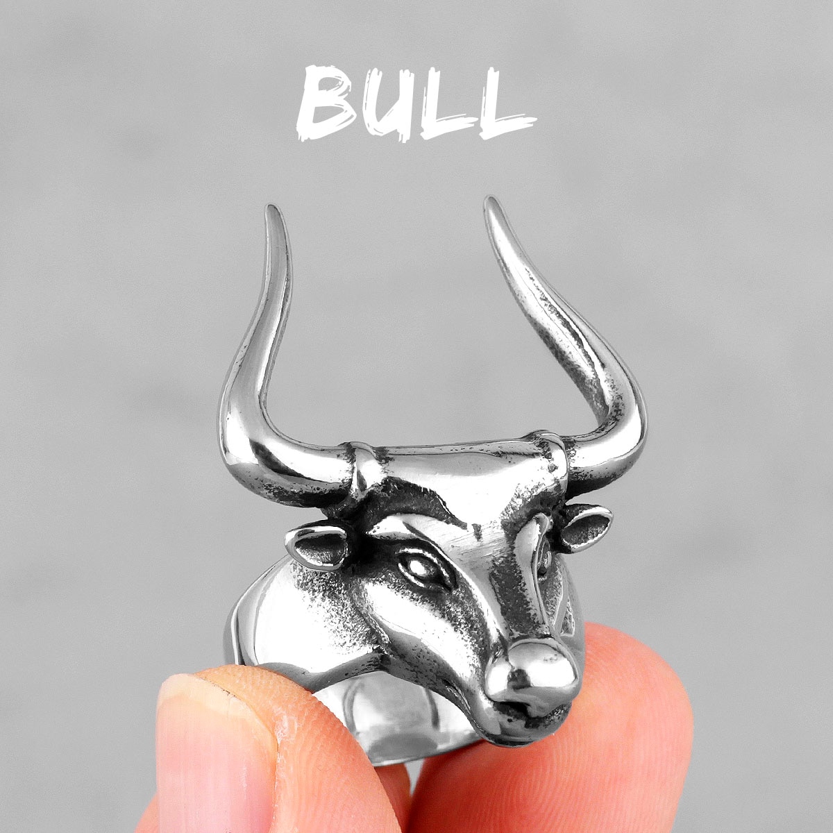 Bull Head Matador Stainless Steel Mens Rings Punk Hip Hop Hyperbole for Male Boyfriend Biker Jewelry Creativity: 9
