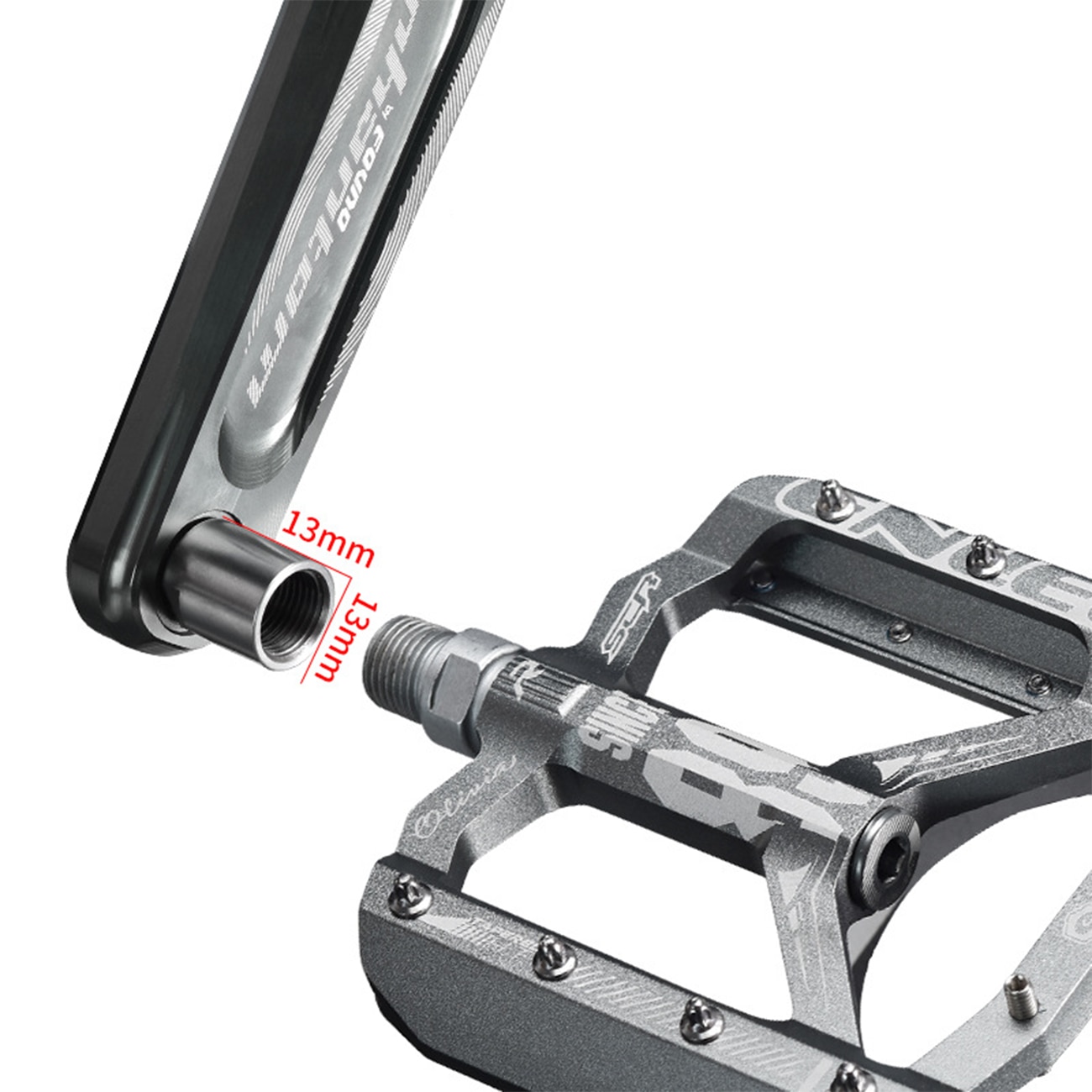 Bike Pedal Extenders Bicycle Pedal Spacers Bike Foot Pedal Extenders with L and R Markings for MTB Bike Mountain Road Bike