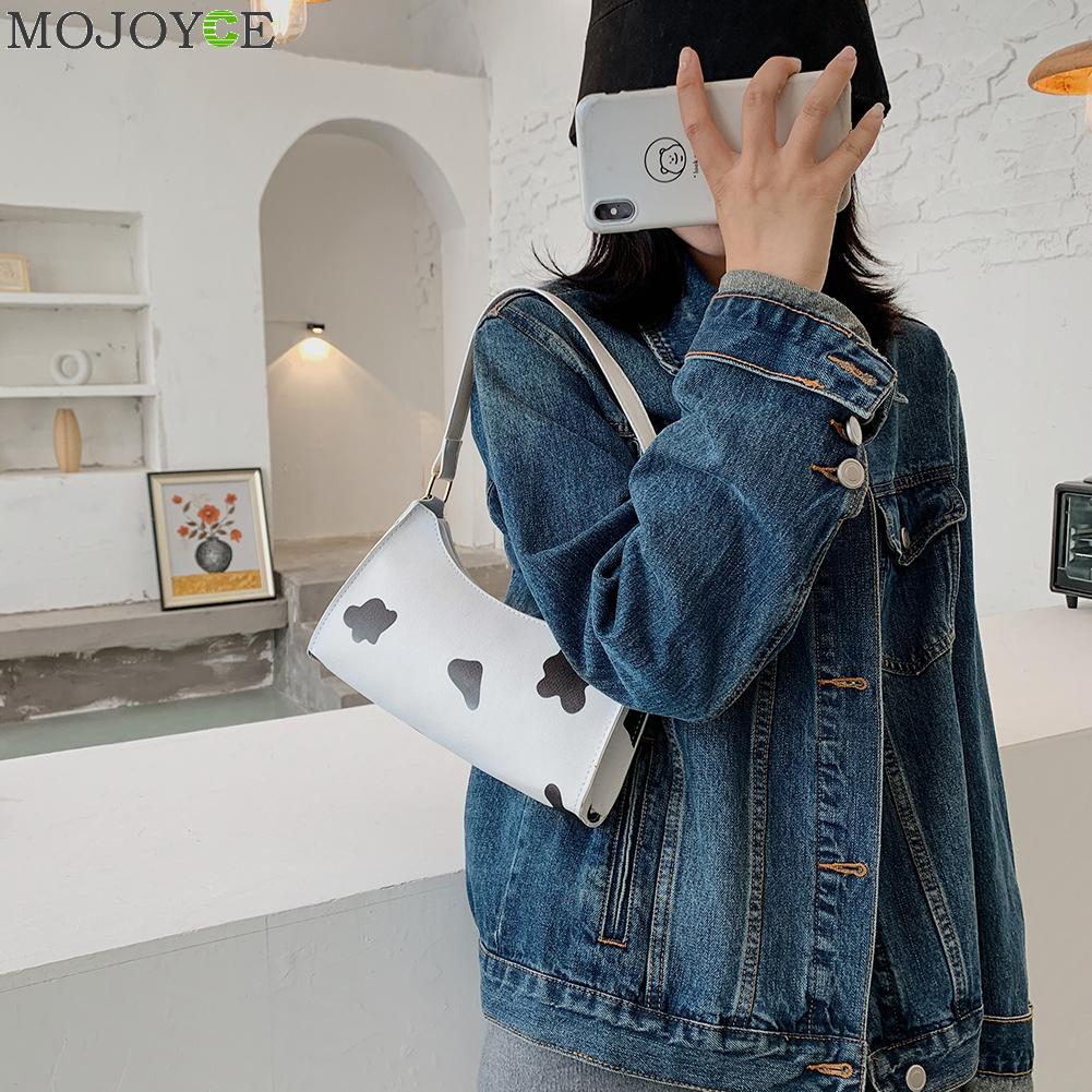 Koeienprint bedrukte dames handtassen casual draagbare onderarm tas dames reizen dagelijks schouder winkelen clutches