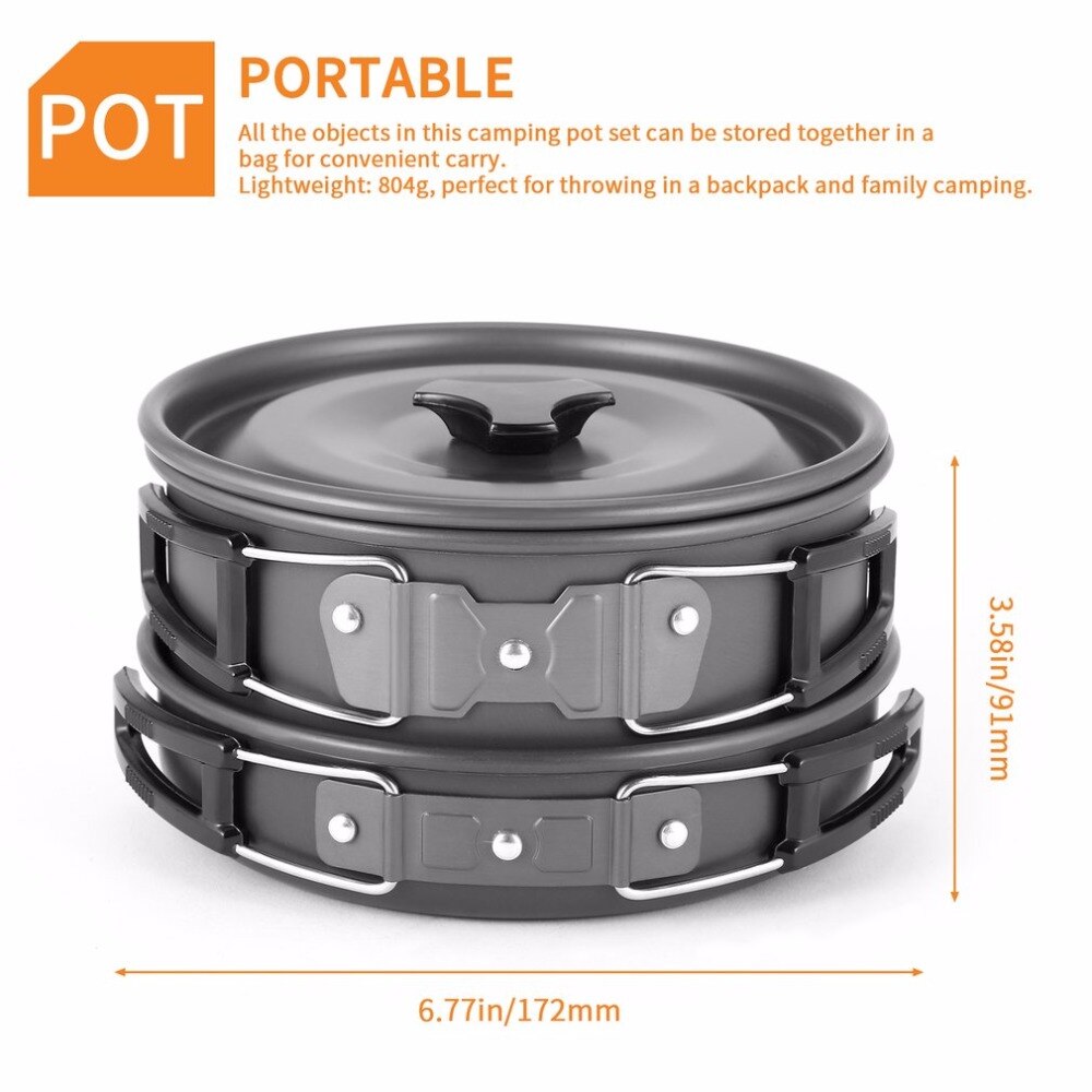 Outdoor Camping Kookgerei Mini Pot Pannen Waterkoker Bowls Non-stick Set Wandelen Backpacken Picknick Bestek Gebruiksvoorwerpen Trekking Reizen