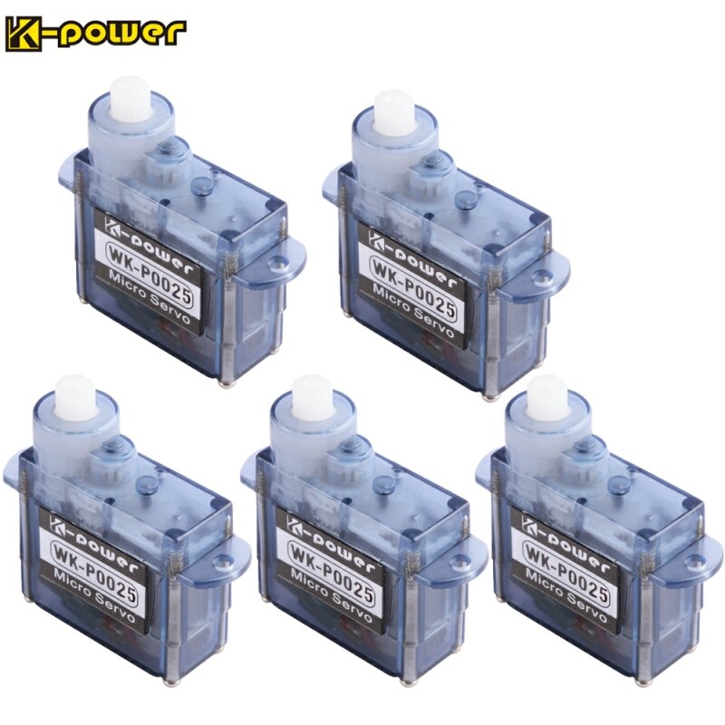 5PCS K-power P0025 2.5G/0.8KG/0.07Sec Analog High Speed Coreless Micro/Mini Servo for RC Airplane: 2.5G Blue
