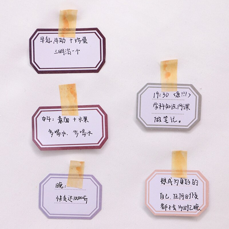 50Pcs/pack Vintage Writable Note Sticker Pack DIY Decorative Scrapbook Adhesive Labels Stickers Flakes Journal Supplies