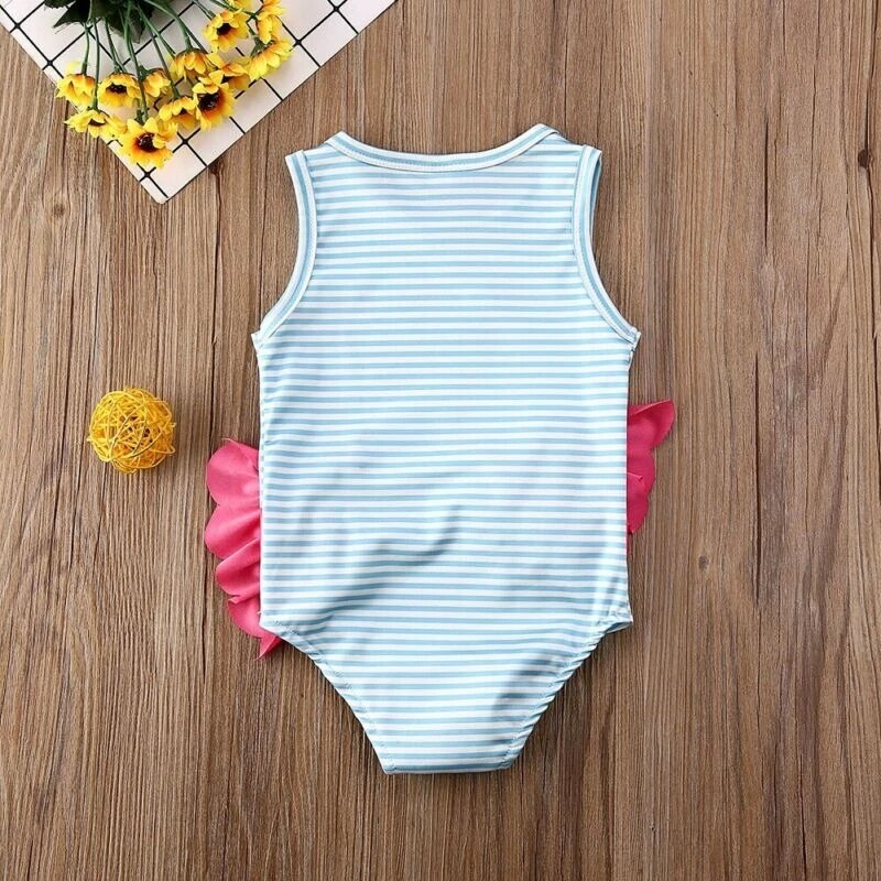 0-4 years Flamingo Kid Baby Girl Bikini Swimwear Bodysuit Sleeveless Print Animal Bathing Suit Swimsuit Beach