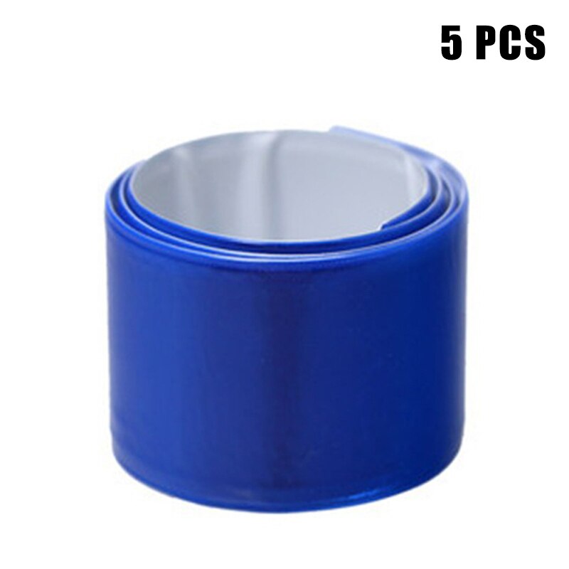 Reflective Snap Bands Reflective Slap Bracelet Reflective Wristband High Visibility Reflectors for Riding Bike CMG786: Blue  5PCS