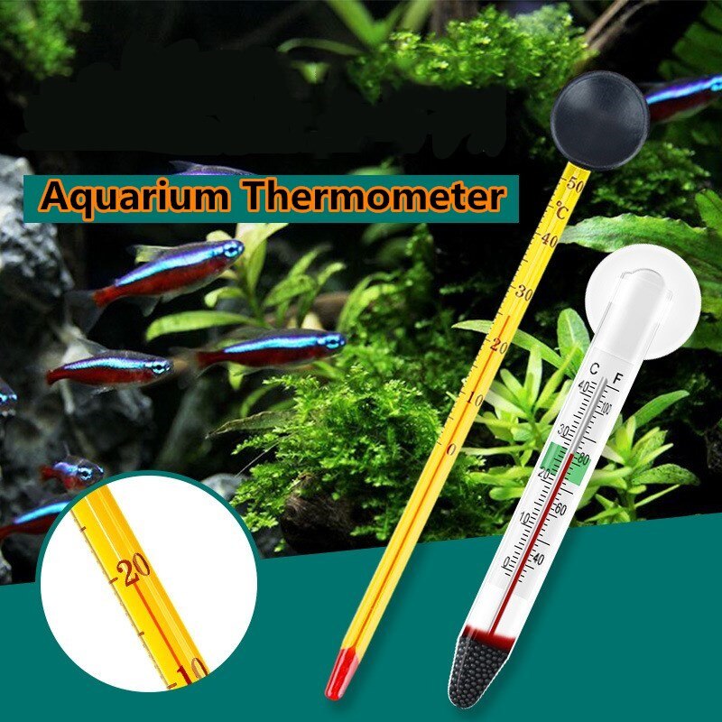Floating Aquarium Thermometer Fish Tank Water Temperature Sensing Thermometer Gauge with Suction Cup Aquarium Accessories