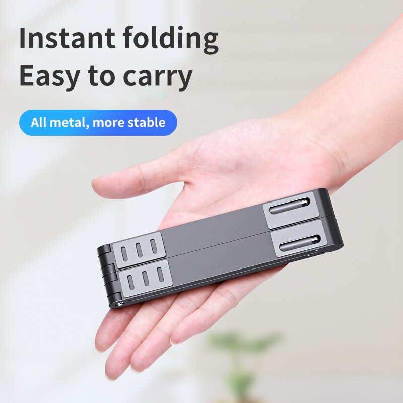 GOOJODOQ Laptop Stand for MacBook Air Pro Notebook Portable Foldable Aluminium Alloy Laptop Holder Bracket for PC iPad iPhone