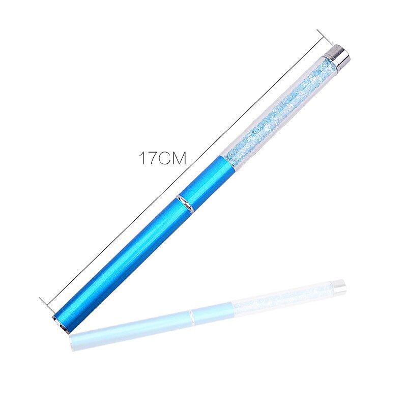 Trazador de líneas de pintura en Gel UV, 1 unidad, cepillo de pluma para uñas, removedor de cutículas de cuarzo, mango de cuentas de 10 colores, herramienta de pincel para manicura artística