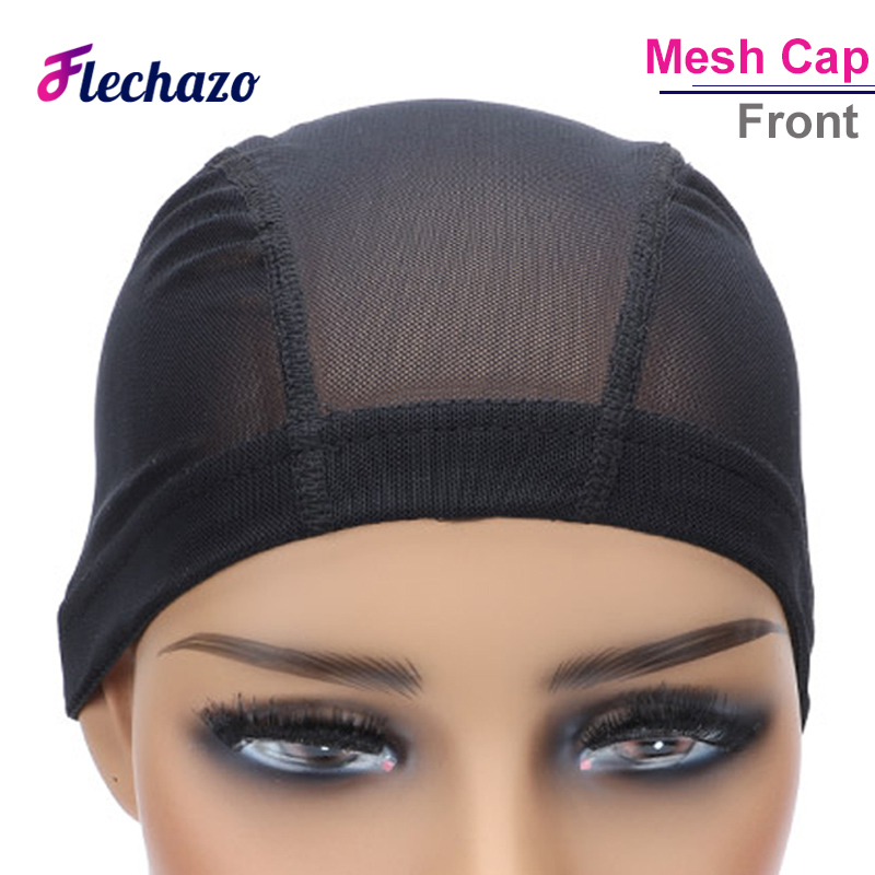 Cuffia per parrucca a cupola durevole da 5 pezzi Cuffia per parrucca in rete traspirante per realizzare parrucche Cuffia per tessitura nera Retine per capelli elastiche Cuffia per parrucca per donna SML