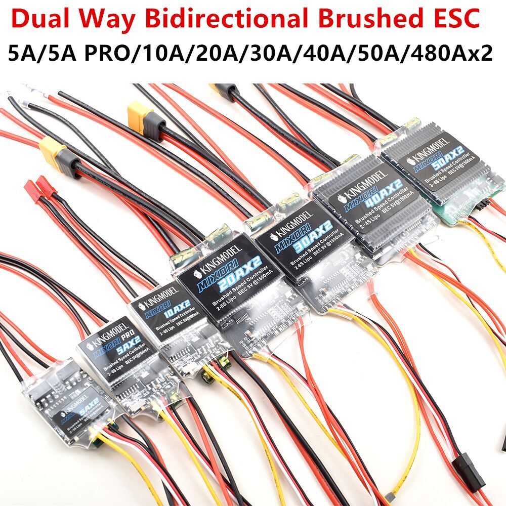 5A/5A PRO/10A/20A/30A/40A/50A/60Ax2 Dual Way Bidirectionele Geborsteld ESC Controle Voor Rc Model Boot/tank 180 tot 795 Geborstelde Motor