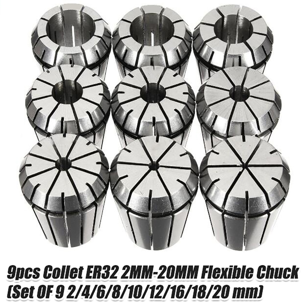 ER32 Collet Tool Precision Spring Collet Set from 2mm to 20mm CNC Collet Chuck For Milling Lathe Tools and Spindle Motors