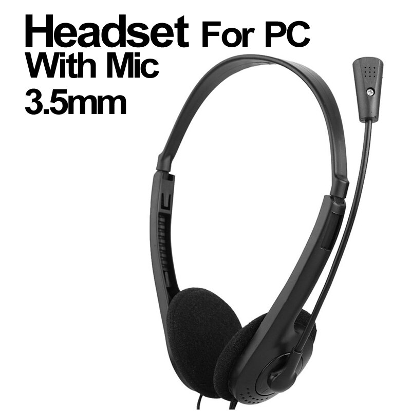 Hoofdtelefoon Voor Pc 3.5Mm Wired Stereo Headset Met Microfoon Microfoon Laptop Desktop Telefoon Game Video Gaming Audio