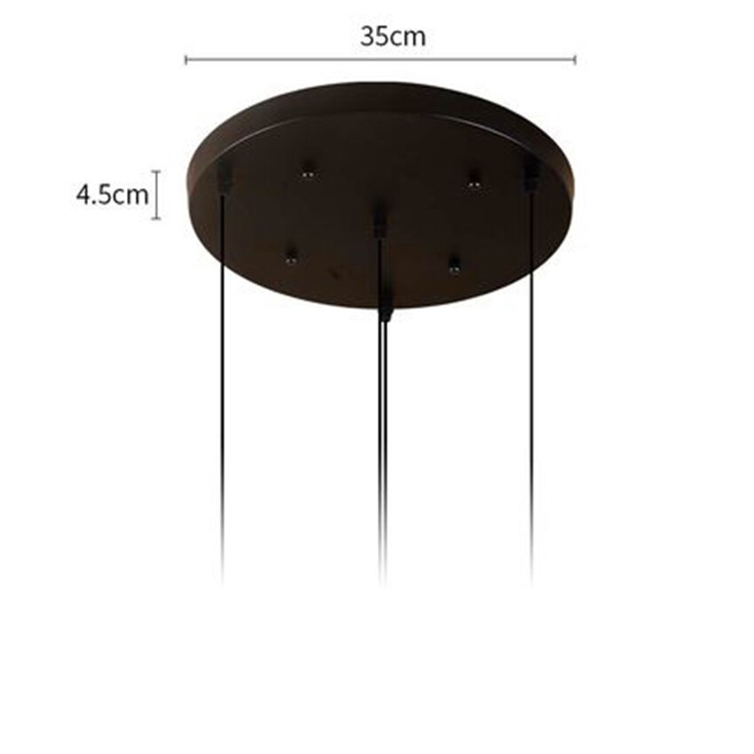 Argent or verre Lustre pendentif lumières Globe boule pendentif LED lampe salon Luminaire suspendu lampara Lustre éclairage E27: Black Round 35CM