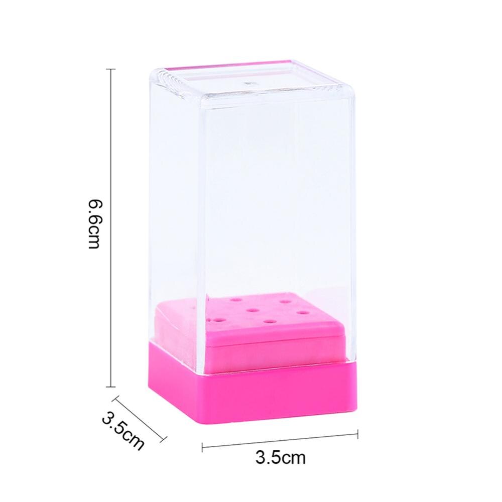 Nail Drill Bit Display Container Acrylic Holder Case Nail Art Drill Bit Empty Home Jewelry Storage Box Manicure Accessory