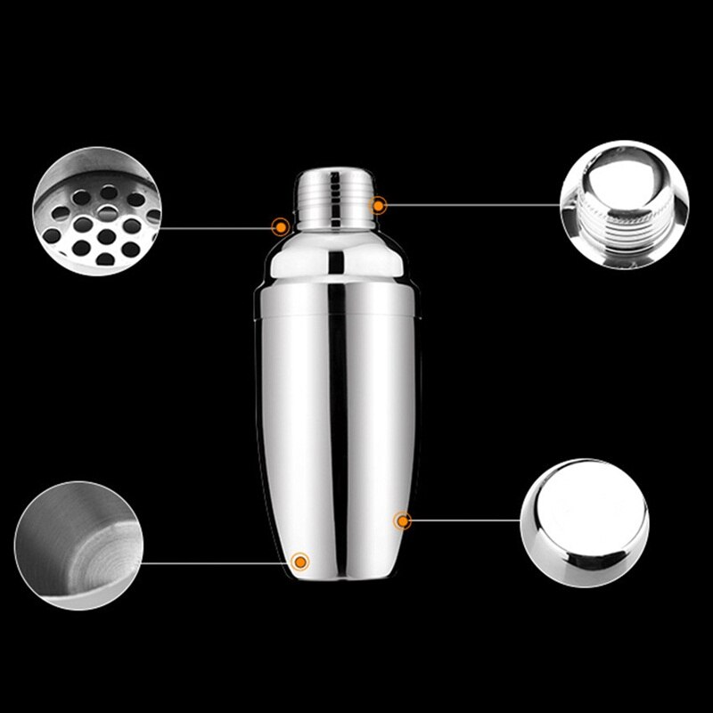 Cocktail Shaker Stainless Steel Cocktail Mixer Wine Martini Drinking Style Shaker For Party Bar Tool