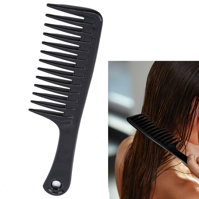 Grove frisørkam varmebestandig kvinde våd detangle krøllet hår børster pro salon stylingværktøj flerfarvet valgfrit