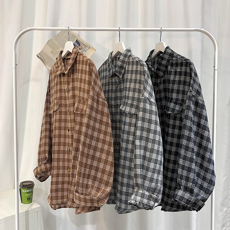 Leesbaar Lente Herfst Plaid Shirts Mannen Met Lange Mouw Mannen Casual Shirt Koreaanse Shirts Man Shirt Mannen