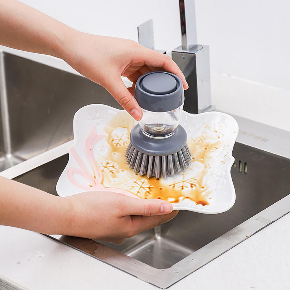 Outil de lavage de la vaisselle, brosse de nettoyage des casseroles, rechargeable, anti-rayures, Type debout, distribution de savon de cuisine, brosse à récurer pour les outils de cuisine