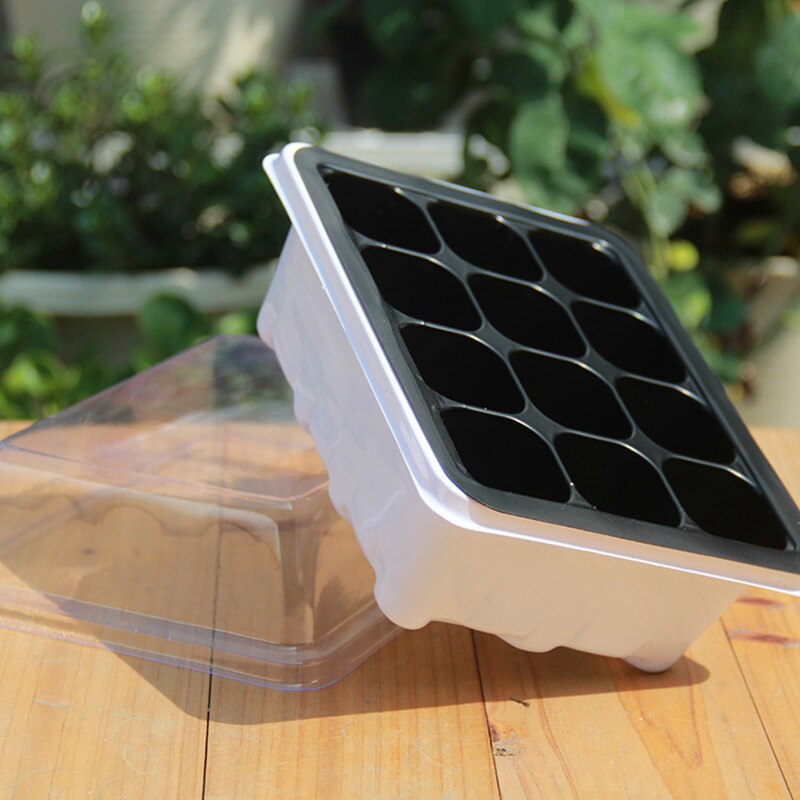 12 Cell Seed Seedling Trays Plastic Nursery Tray With Lid Grow Box Tray Plant Seed Mini Greenhouse For Garden Agriculture Pots