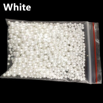 1Pack Abs Parel Mold Vullen Gereedschap Veelkleurige Kralen Filler Voor Diy Epoxyhars Mal Accessoires Nail Art Versieren Gereedschap: White