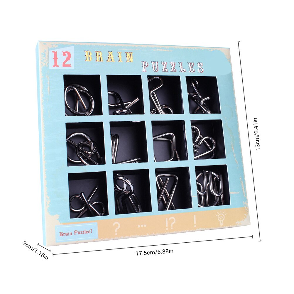 IQ test mente gioco giocattoli rompicapo filo metallico puzzle ferro collegamento sblocca gioco di interblocco anello cinese trucco magico giocattolo regalo di natale #30