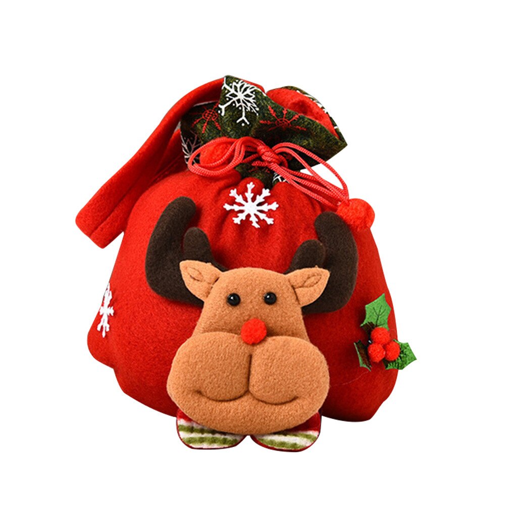 Kerst Candy Bag Gelukkig Nieuwjaar Vrolijke Kerstcadeau Kerstman Sok Candy Tassen Christmas Xmas Decor Kado zakjes: D