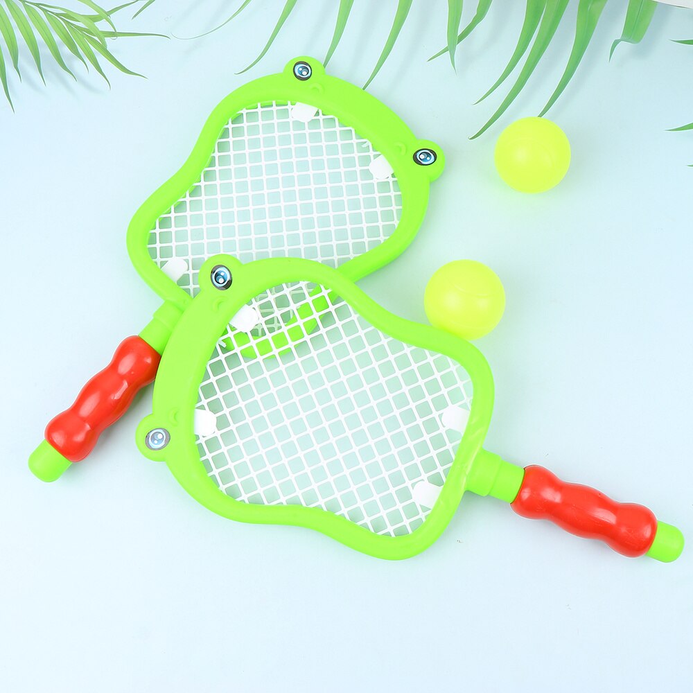 1 conjunto crianças raquete de tênis raquete de badminton conjunto com bolas dentro e ao ar livre brinquedos esportivos para crianças-teste padrão seahorse: Default Title