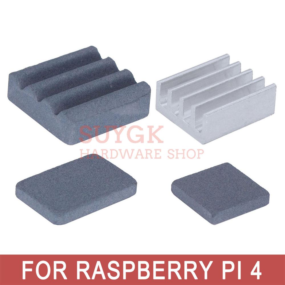 Raspberry PI 4 heat sink 4pcs SIC cooling sink Silicon carbide Ceramic radiator blind radiating fin of Raspberry PI 4 Model B 4B