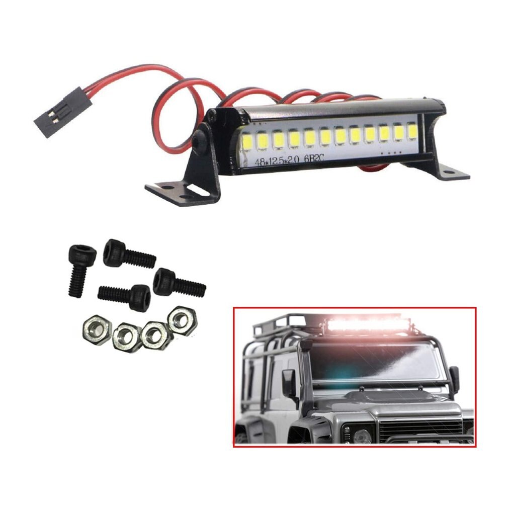 Led Spotlight Dak Licht Voor 1/10 Rc Crawler Auto Traxxas TRX4 RC4WD D90 D110 Axiale Scx10 90046 36 Led/12LED/6LED Bumper Licht