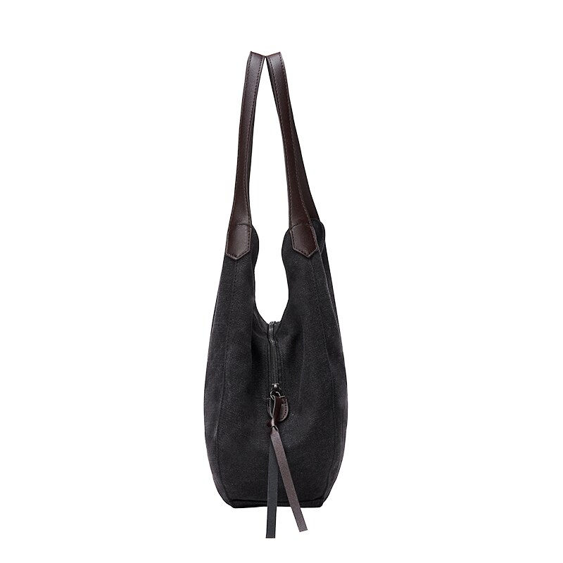 DIDA BEAR femmes toile sacs à main femme Hobos unique sacs à bandoulière Vintage solide multi-poches dames Totes Bolsas
