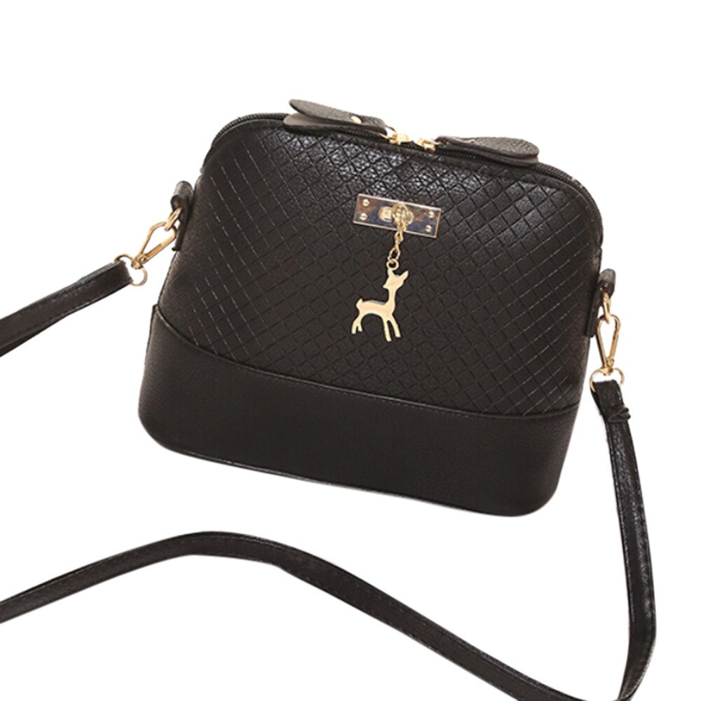 Sacos para mulheres 2020 com veado brinquedo forma concha saco mini sacos de ombro crossbody sacos para praia bolsa feminina: Black