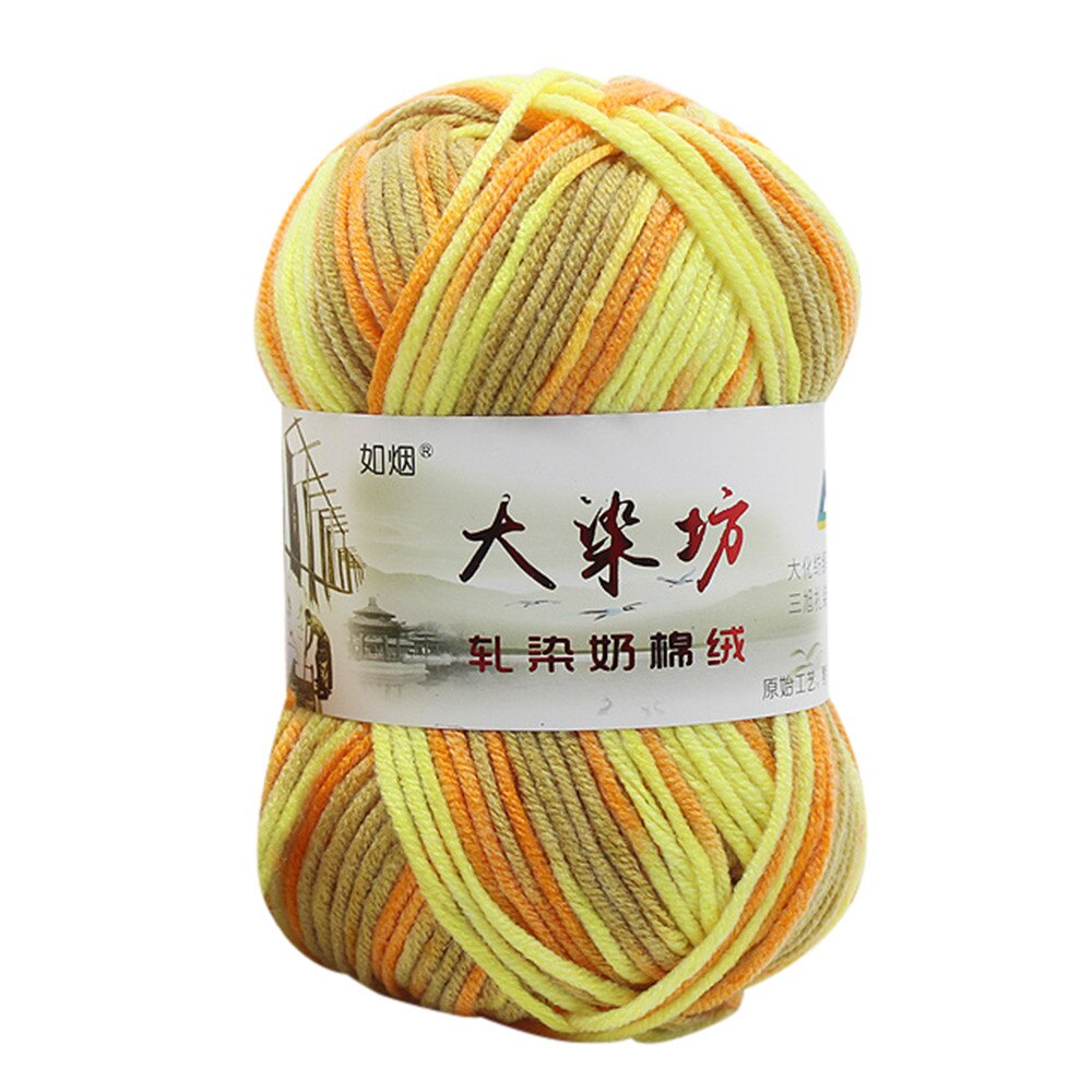 1PC 50g Yarn Winter Warm Milk Cotton Wool Chunky Colorful Hand Knitting Baby Milk Cotton Crochet Knitwear Wool Cotton Yarn: J