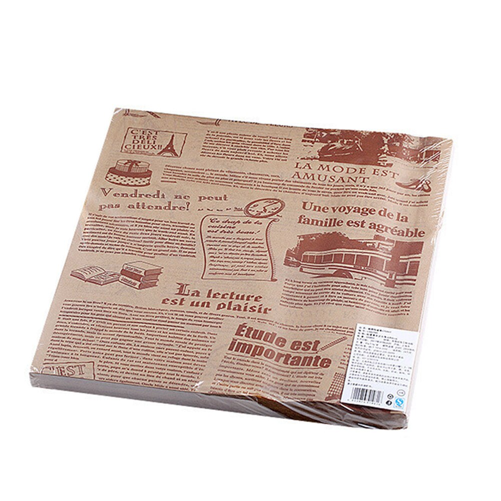 100 sheets of disposable plate paper 22*22CM chicken roll sandwich burger wrapping paper greaseproof paper baking plate liner: 01