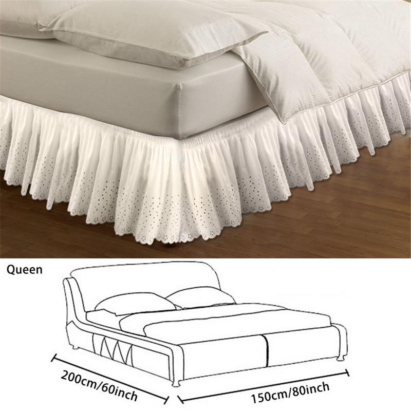Couvre-lit en tissu brossé à volants | Couvre-lit sans Surface, taille roi reine, couvre-lit à bande élastique, couvre-lit hauteur