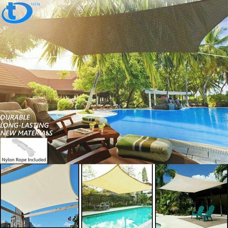 Rectangle Sun Shade Sail Garden Yard Pool Cover UV Block Outdoor Canopy Patio