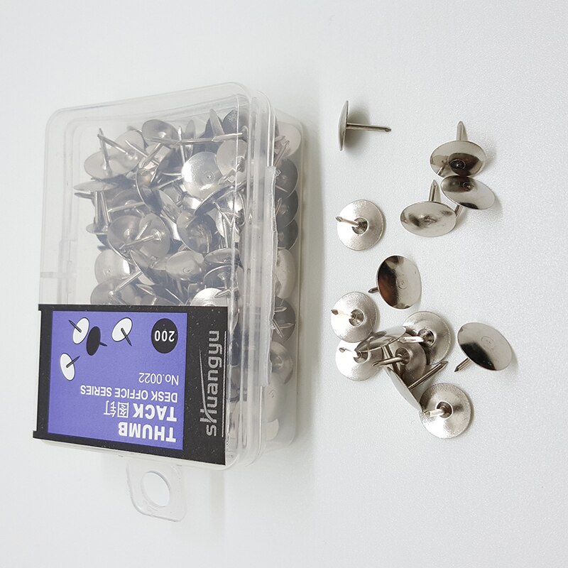 100 pcs/lot Silver Thumbtacks Drawing Pushpins Metal Map Tacks Cork Boards Pins Kawaii Stationery Pins Office School Supplies