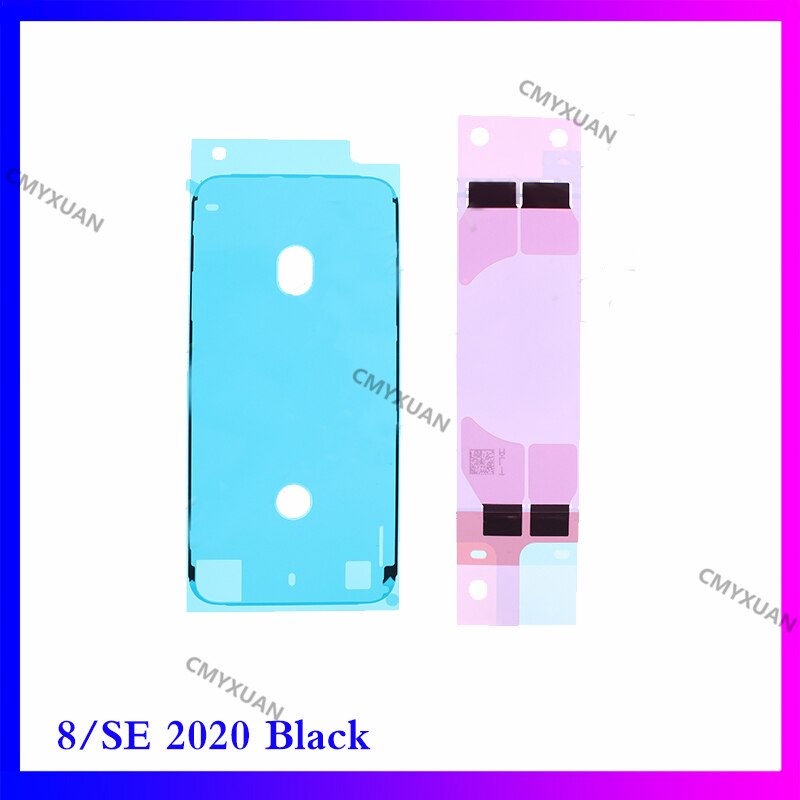 1Set Waterdichte Sticker Voor Iphone 6S 6Splus 7 7Plus 8 8 Plus Se Lcd-scherm frame Bezel Seal Tape Lijm + Batterij Sticker: 8 SE2020 black