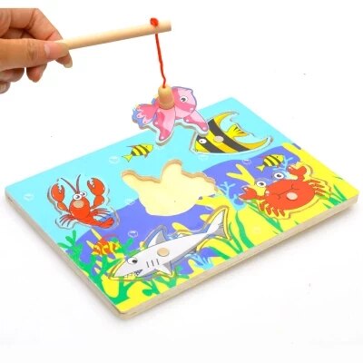 Neue Holz Magnetischen 3D Jigsaw Kinder Pädagogisches Angeln Puzzles Baby Spielzeug Holz Lustige Spiel Spielzeug Für Kinder Baby: Default Title