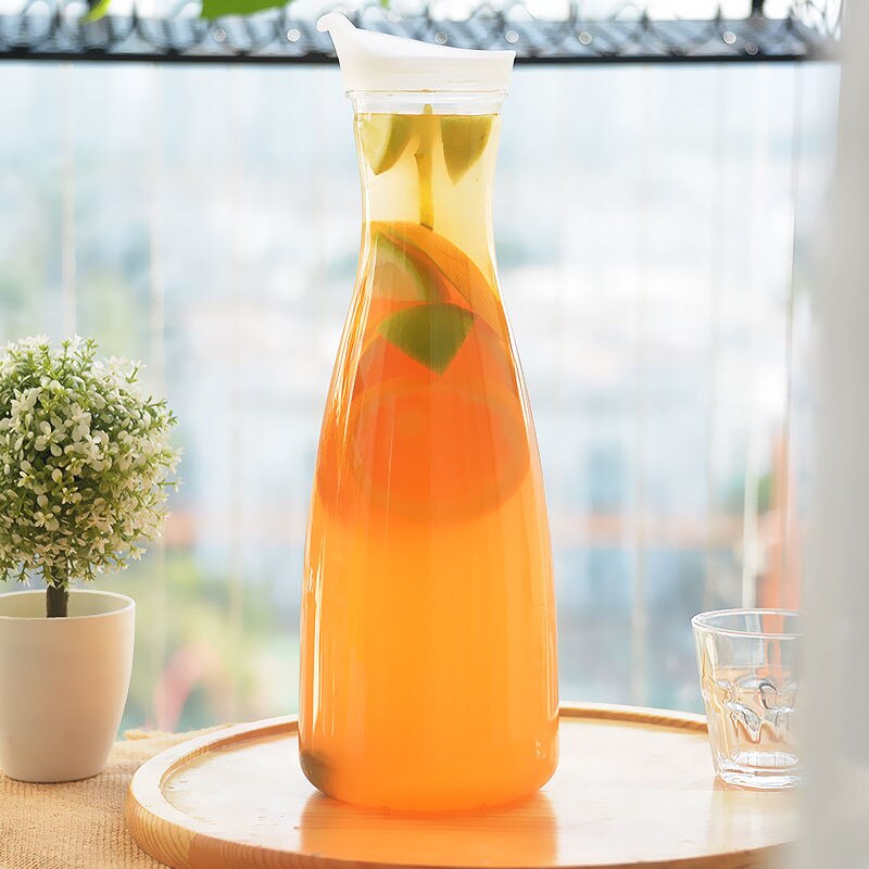 Jarra de plástico para agua y zumo, recipiente de gran capacidad, resistente al calor, 1100/1600ml