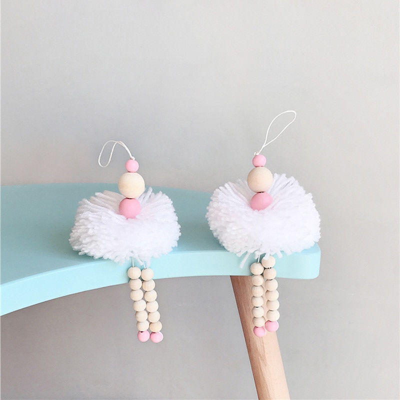 Décoration suspendue danseuse Ballet de Style nordique | Perles en bois, décor de chambre de fille, ornement de tente pour bébé et pépinière, accessoires photos