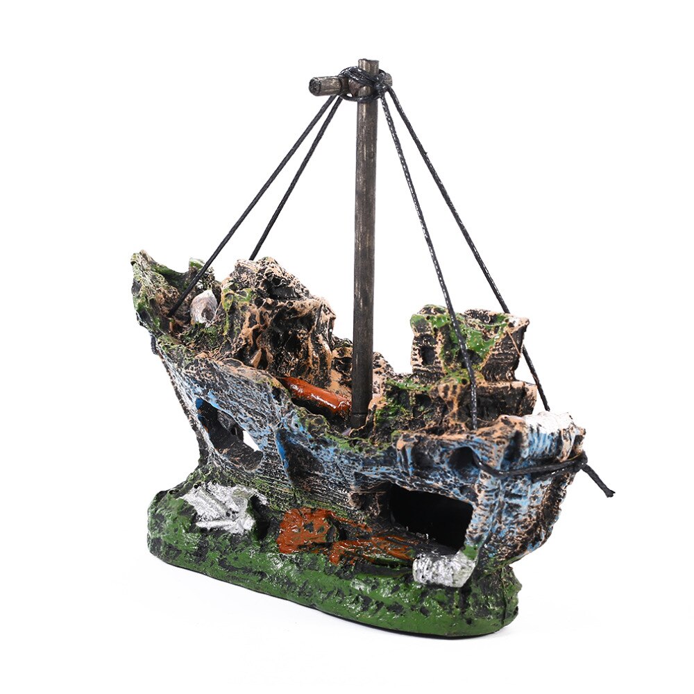 Nuevos barcos piratas en acuarios decoración de paisaje para acuario accesorios de acuario resina de acuario ornamento de barco