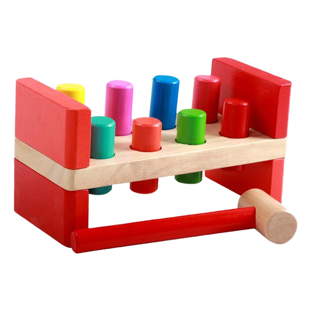 Children Wooden Hammer Bench Toy Play Set for 1 Year Old Toddler