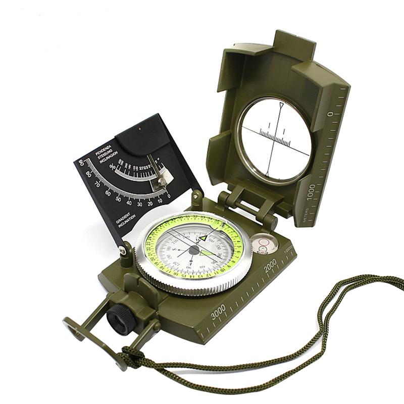 Professionele Metalen Waarneming Kompas Draagbare Wijzerplaat Wandelen Kompas Met Inclinometer