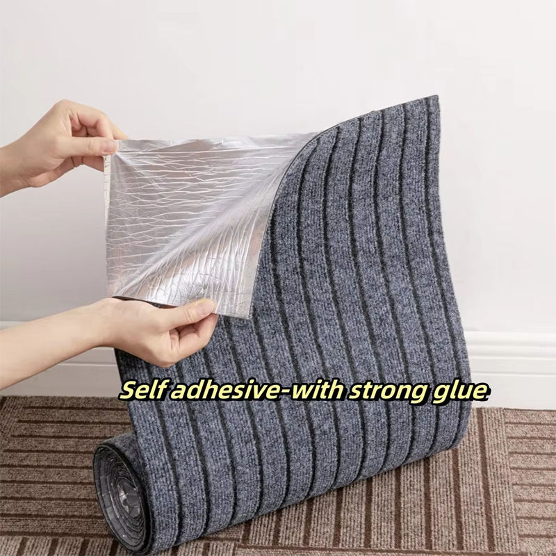 Tapis auto-adhésif antidérapant absorbant, tapis de sol en PVC réutilisable et amovible, autocollant de sol pour bureau, maison, hôtel, escalier, DIY bricolage
