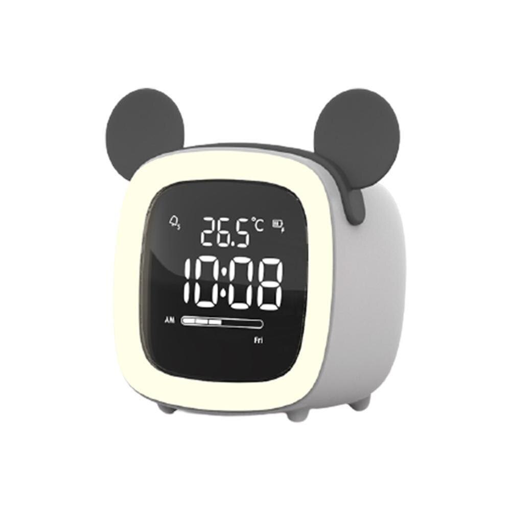 Kids Alarm Clock Cute-TV Night Light Alarm Clock For Children Battery Bedroom Rechargeable Clock Operated F5Q1: R