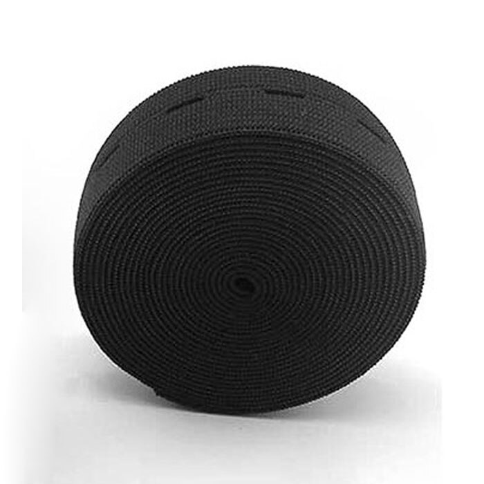 Wit zwart elastisch band met knoopsgat 15mm 20mm 25mm knoopsgat band naaien broek taille verstelbaar 5 meter 10 meter: Zwarte elastische band / 15mm / 10 meter