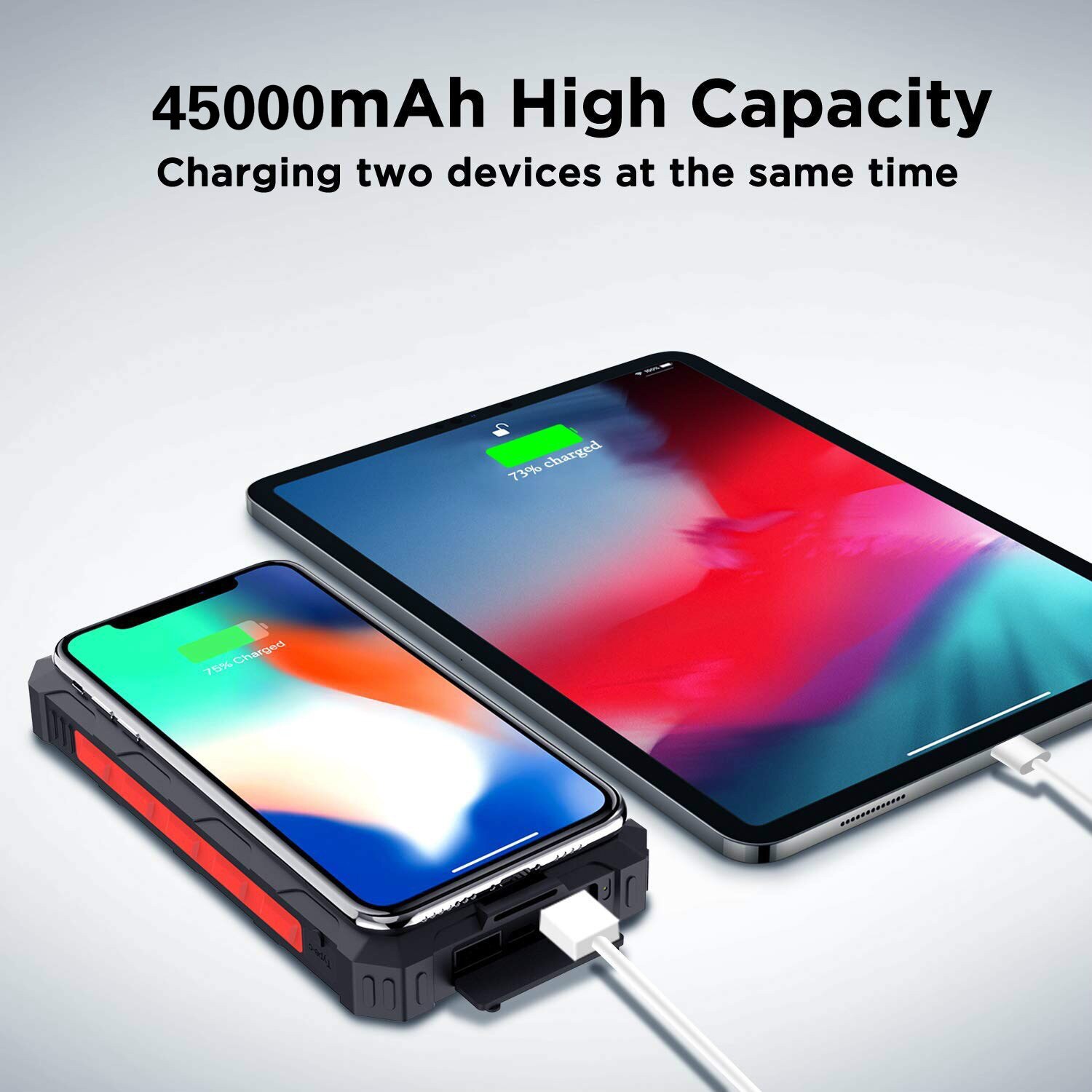 45000mah Qi bezprzewodowy Bank energii słonecznej przenośna ładowarka zewnętrzna szybkie ładowanie PoverBank doprowadziło zewnętrzna bateria robić Iphone Samsung