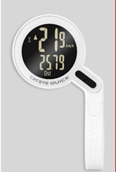 CATEYE Fahrrad Computer CC-RS100W Bike Analog Drahtlose Tacho Radfahren Wasserdichte Stoppuhr Integrierte Out Front Halter: white
