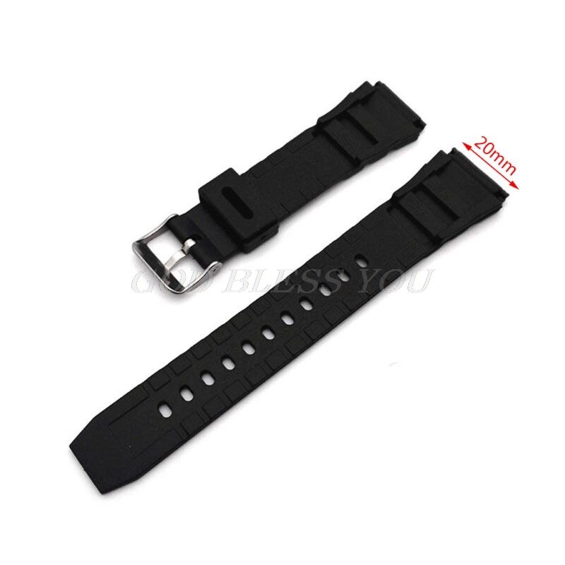 Silicone Rubber Watch Strap Band Deployment Buckle Diver Waterproof 18mm/20mm/22mm