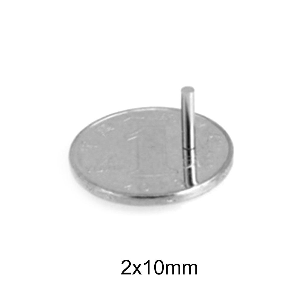 500 ~ 1000Pcs 2X10 Kleine Ronde Magneet 2Mm * 10 Mm Neodymium Krachtige Magnetische 2X10Mm Permanente Ndfeb Sterke Magneet 2*10 Mm Mini Disc