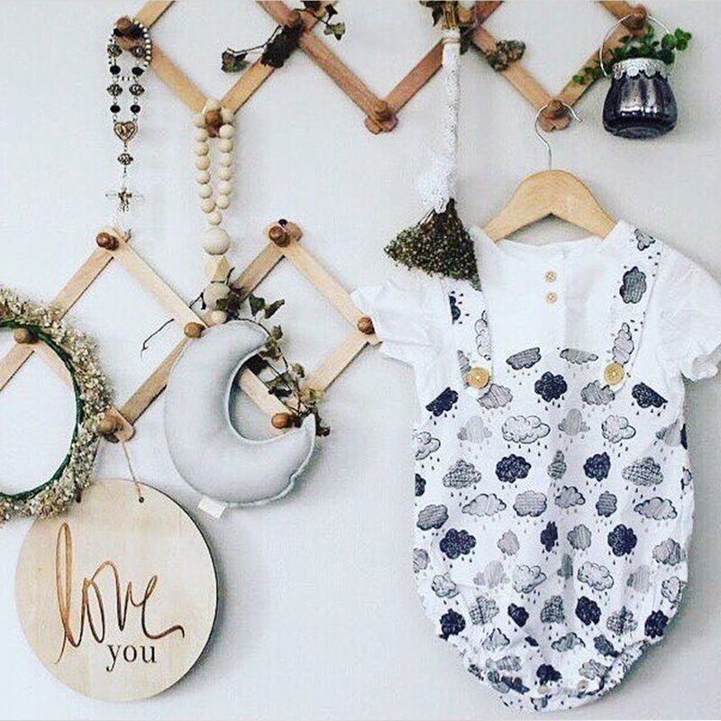 Baby Zimmer Dekor Zubehör Baby Bett Stoßstange Spielzeug Baby Zelt Zauberstab Hängen Mond Förmigen Holz Dekoration Fotografie freundlicher